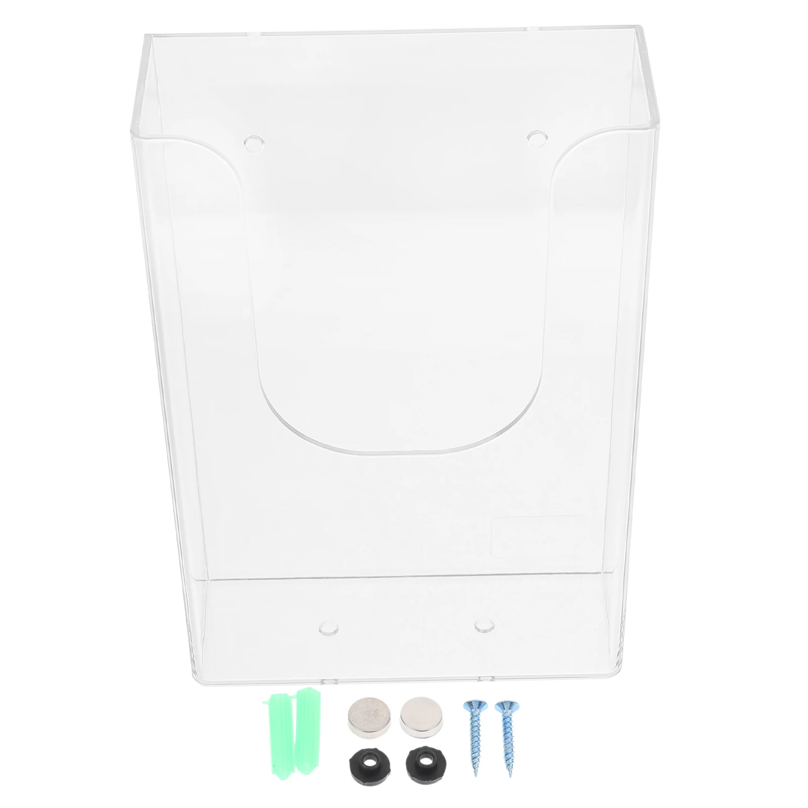 1 pc Wall Mounted Document Rack Transparent Storage Shelf Office File Organizer Wall Hanging Information Rack File Folder Holder