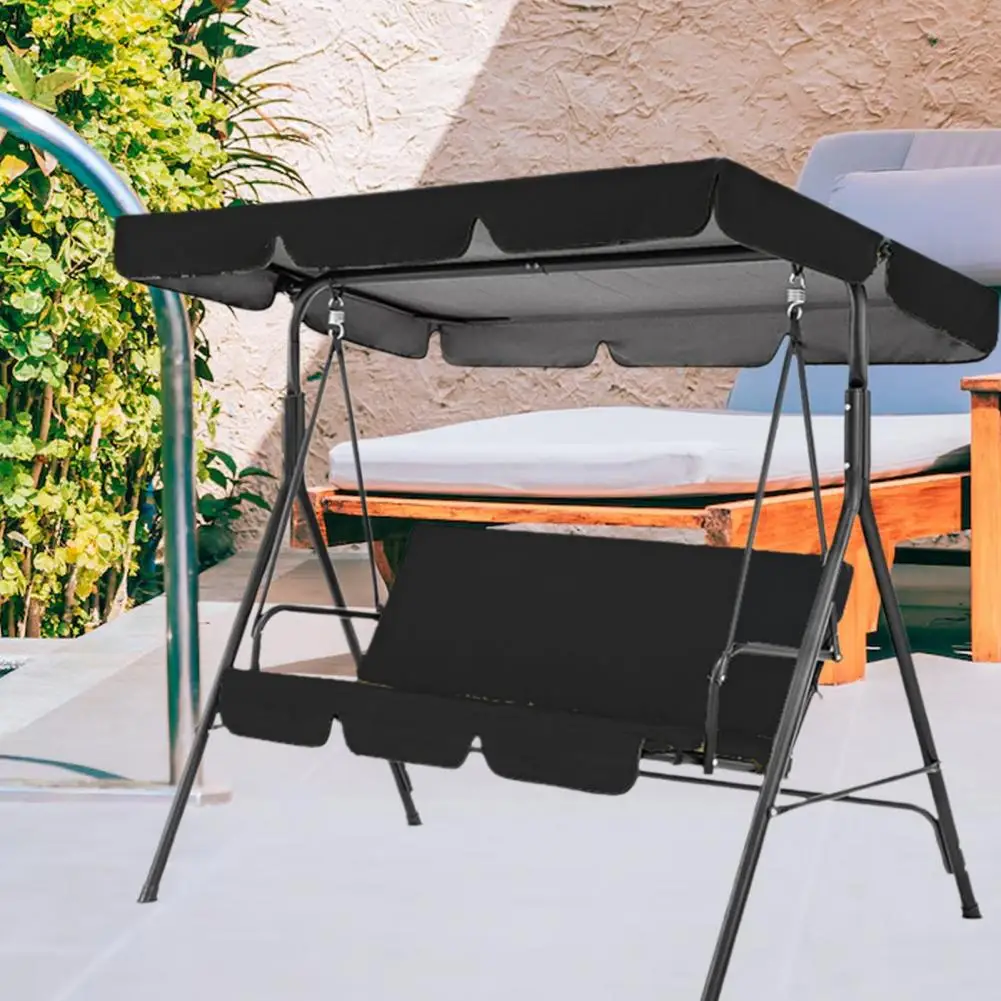 Patio Swing Chair Canopy Replacement Waterproof Sun Shade Cover UV-Resistant Hammock Swing Seat Porch Swing Canopy Replacement