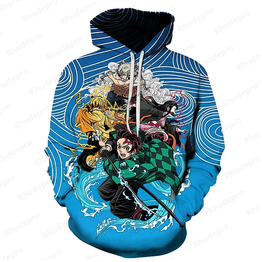 2025 Fall/Winter Japanese new design Demon Slayer: Kimetsu no Yaiba Manga 3D printed unisex hoodie Warm jacket for children 6XL