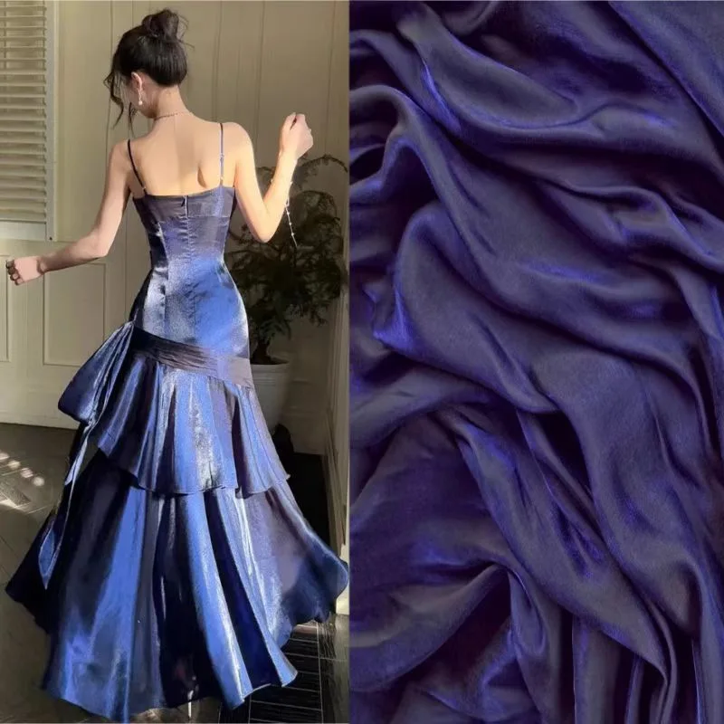 Kleiderstoff aus Seide im Meerjungfrauenstil mit Farbverlauf, Illusion-Satin für Hochzeitskleider, Cheongsam und Hintergrunddekoration