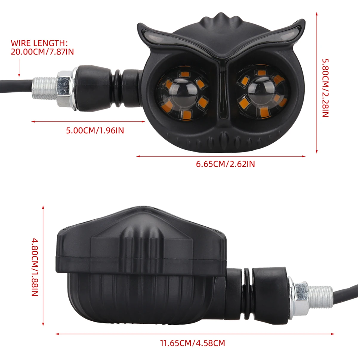 Faro antiniebla para motocicleta, luz de conducción de estilo búho, 2 piezas, doble Color