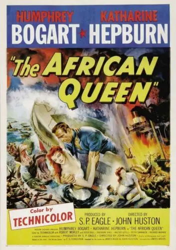The African Queen Hepburn Bogart Movie Film Metal Sign wall Plaque retro vintage sign