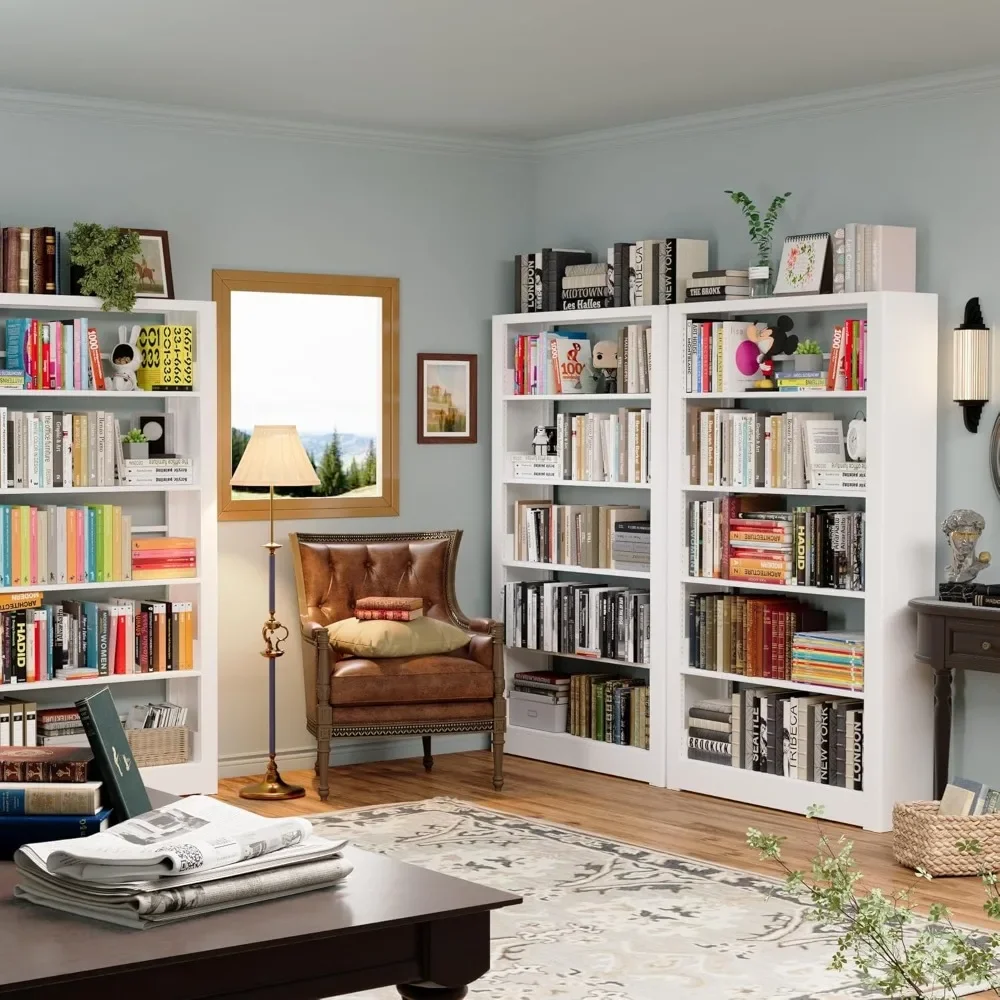 

Metal Bookshelf, Heavy Duty Bookcase, Modular Bookshelf with Expansion Capability, 5-Tier Adjustable Bookshelves for Heavy Books