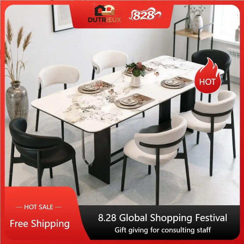Kitchen Square Dining Tables Modern Design Legs Nordic Luxury Dining Tables Dinette Restaurant Mesa De Jantar Furniture For Home