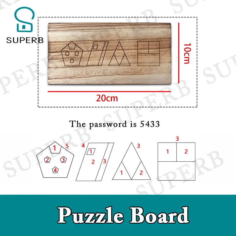 Superb escape room props puzzle board wood clue board give clues to go on next step Real life room escape props jxkj1987