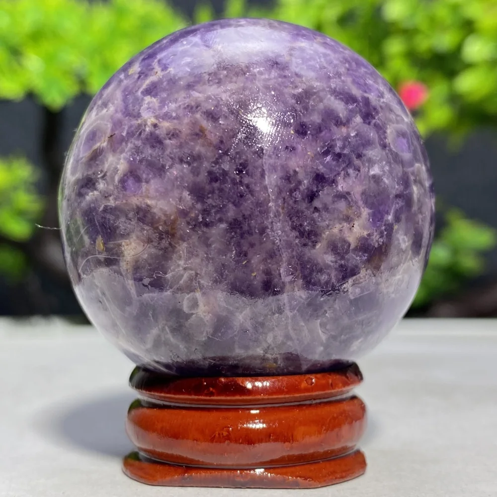 Natural Purple Amethyst Flower Crystal Ball Handwork Reiki Energy Healing Sphere Witchcraft Minerals Exquisite Gift Souvenir