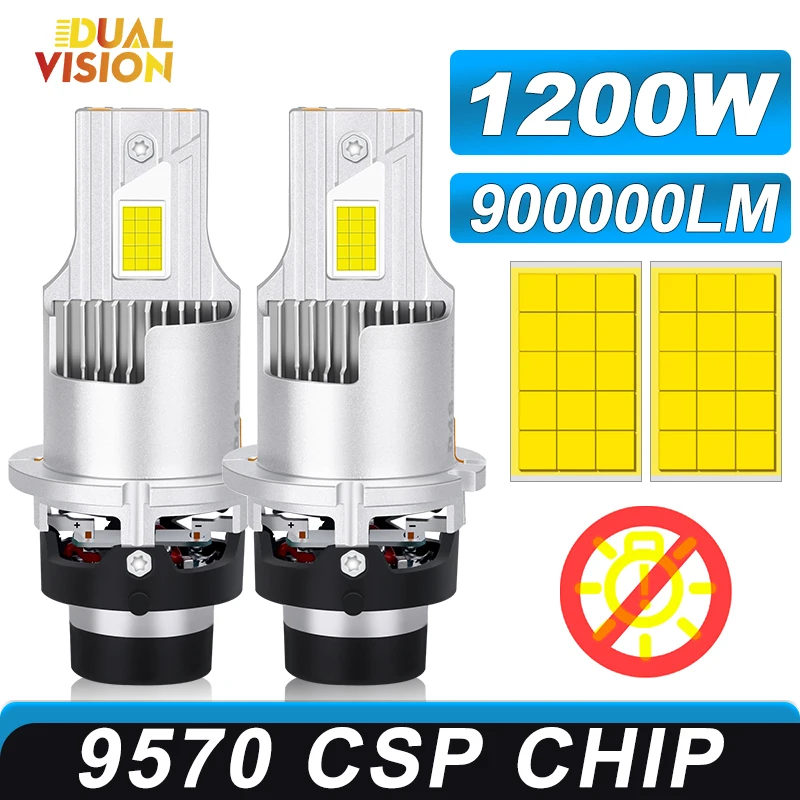 

D2S D4S 1:1 Светодиодные фары CANBUS HID D2R D4R Комплект ксеноновых светодиодных ламп Модернизированный комплект 1200 Вт 900000LM Автомобильные лампы Автомобильные лампы 6000K 12V 2PCS