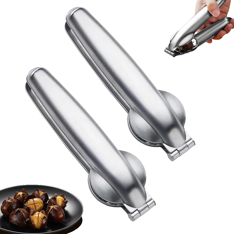 1pcs Stainless Steel Nutcracker Manual Cross-Shaped Chestnut Opener for Kitchen Tool Household Shelling Peeling Tools for Nut