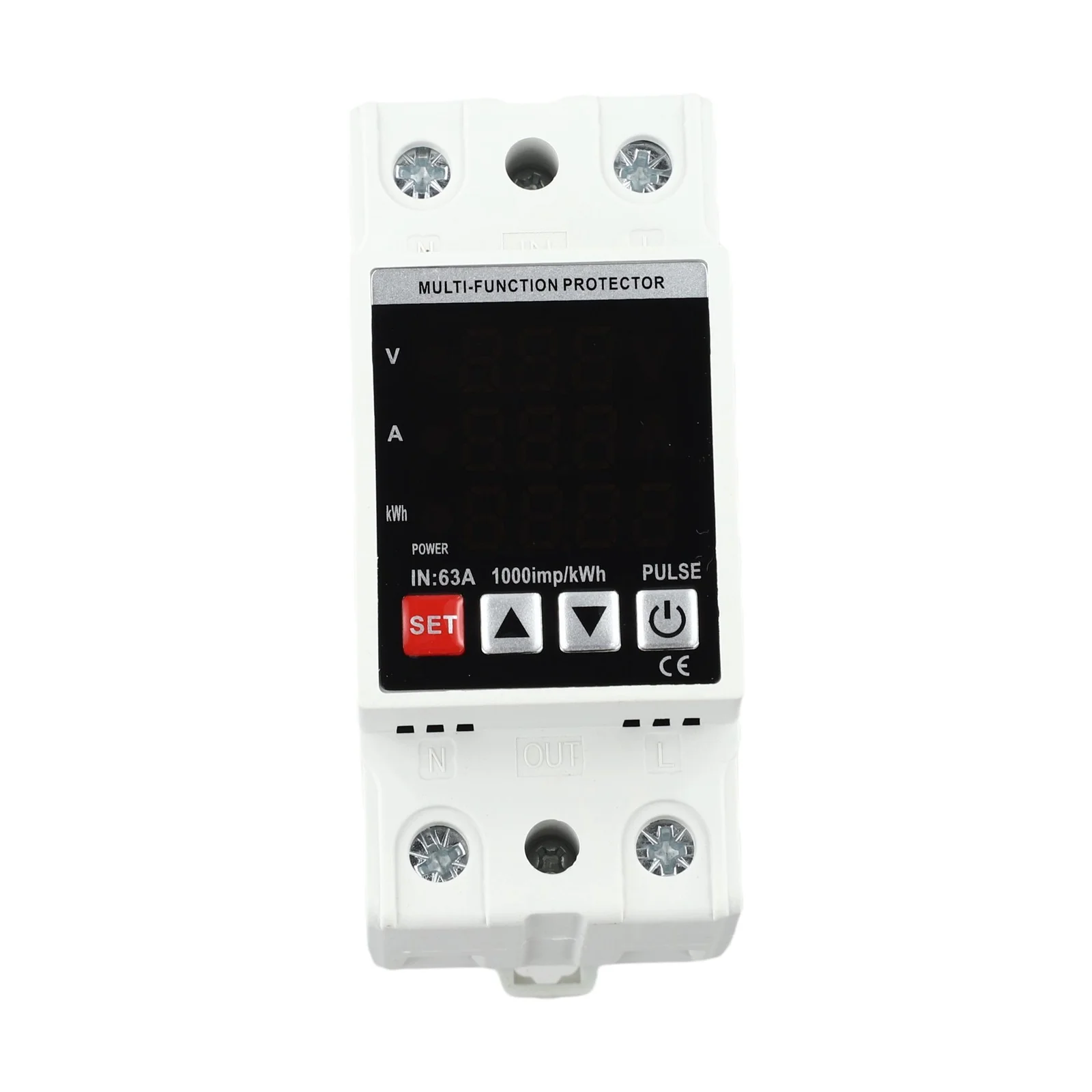 Adjustable Energy Meter With Over Under Voltage Protection 63A 130-300V Self Resetting Timer For Home Office For Hotel Power Mon