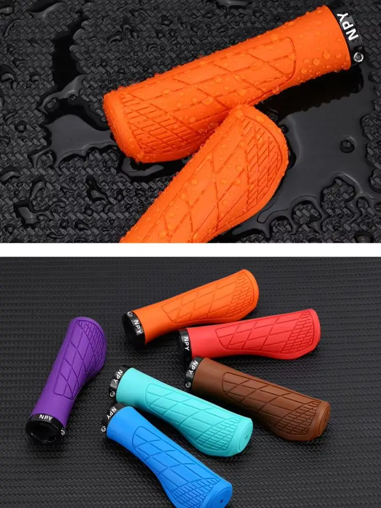 AliExpress NONE NPY  Grips Rubber Mountain Bike Handlebar Cover Cuffs Shock Absorber Anti Slip Bike Handles Grip MTB Cuffs Bike Handle Fist Part