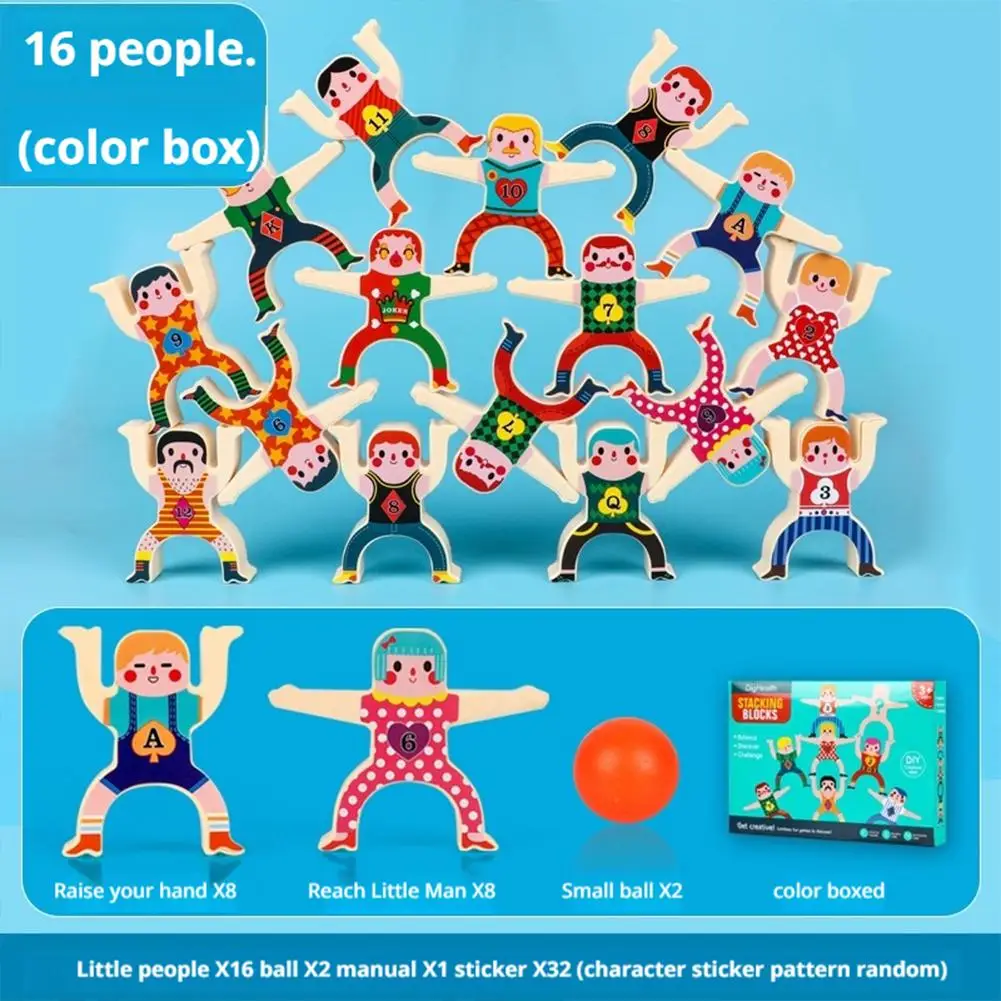 DIY Montessori Toys Balance Doll Building Blocks Board Stacking High Blocks Play Games Early Educational Toys For Children Kids