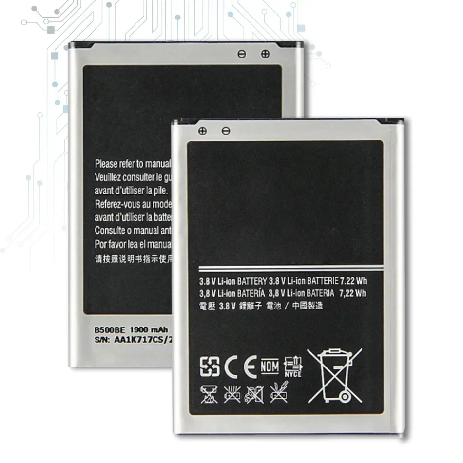 Battery For Samsung Galaxy S4 Mini I9192 I9195 I9190 I9198 J110 I435 I257 B500AE 3 Pin 1900Mah