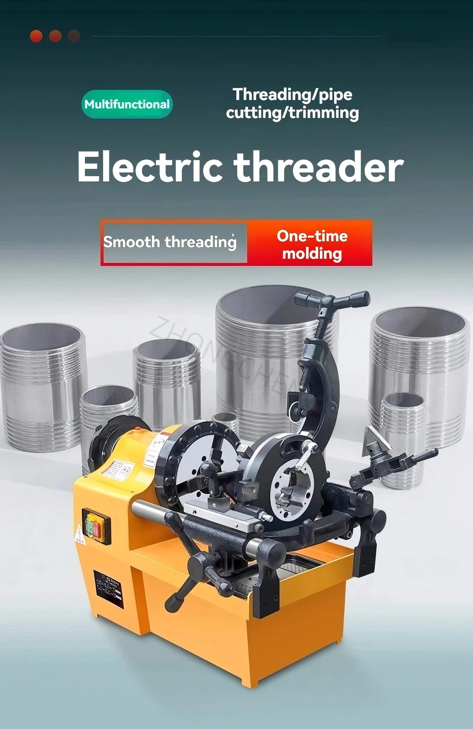 High Speed 2 Inch Fire Water Pipe, Steel Pipe Opening Machine, Threading Machine Small Electric Threading Machine Automatic