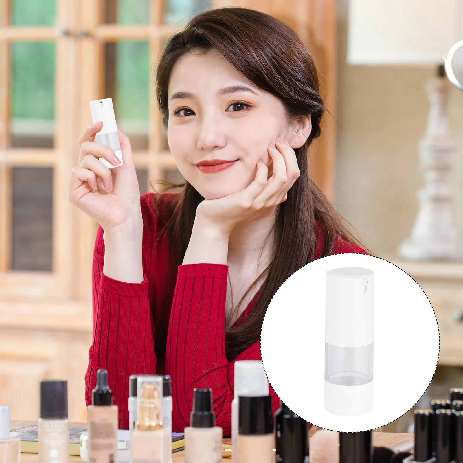 

6pcs 15Ml Clear Pump Bottles Travel Lotion Dispenser Set Empty Container For Foundation Serum Cream Moisturizer