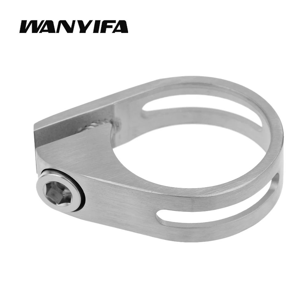 Wanyifa 34.9mm/31.8mm Titanium Bicycle Seat Post Clamp MTB Bike Saddle Seat Post Clamp