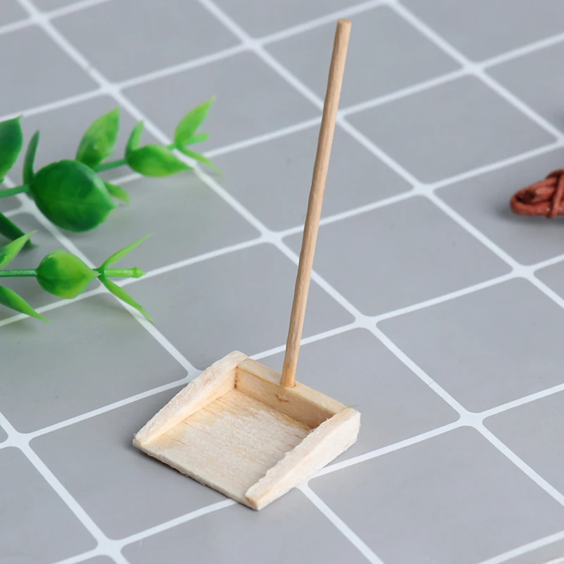 Juego de escoba en miniatura para casa de muñecas, juego de cubo y fregona, Kits de herramientas de limpieza, juguetes clásicos, muebles de juego de simulación, 1:12