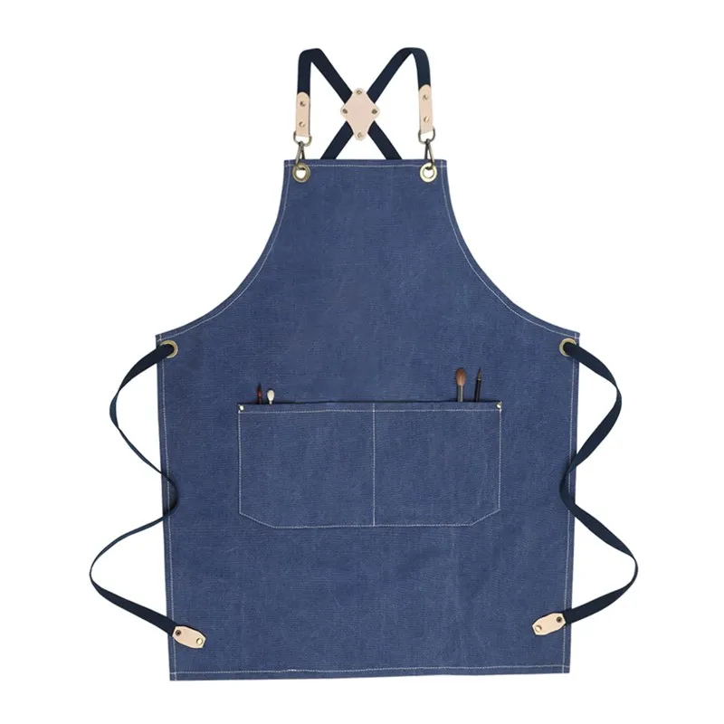 

Cross-back Canvas Apron Cafe Barista Bartender Restaurant Server Pastry Chef Uniform Florist Barber Artist Gardener Workwear F17