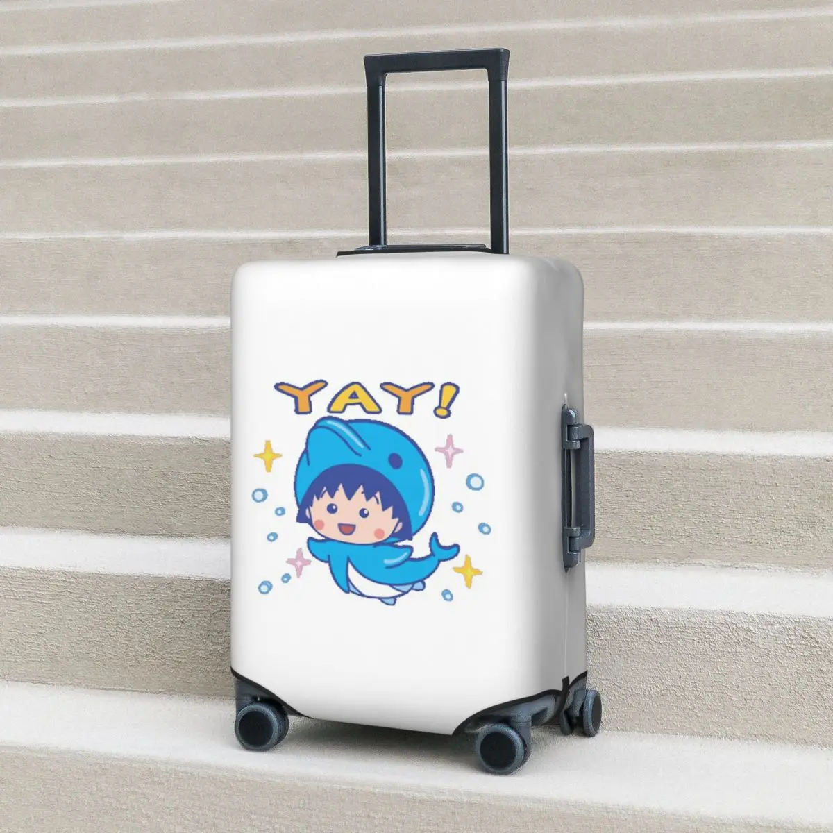 

Chibi Maruko Chan Suitcase Cover Protection Elastic Travel Luggage Protector Covers for 18-32 Inch