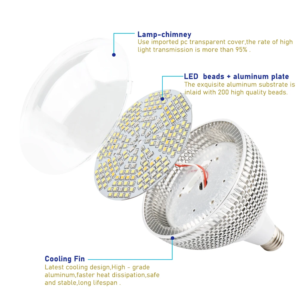 植物用のフルスペクトル植物ランプ,200個のLED,水耕栽培用の照明,花,種子,屋内水耕温室,150W