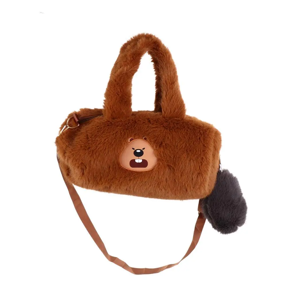 

Плюшевый плюшевый рюкзак с капибарой и изображением животных, большая вместительная сумка через плечо с капибарой, милая модная сумка через плечо с героями мультфильмов