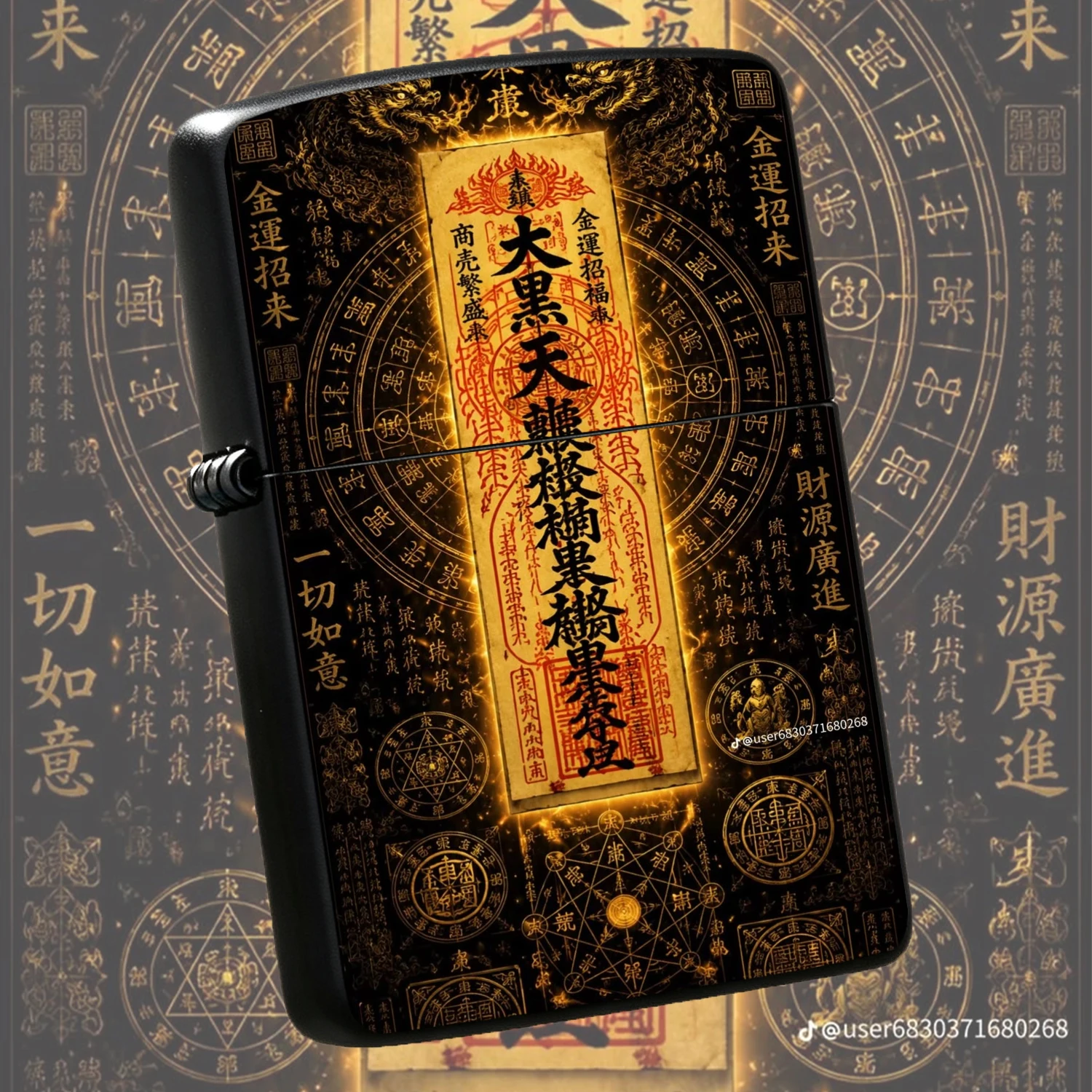 Eastern Style Style Auspicious Talisman Lighter, Black Deity Wealth Attracting Design, Full Scene Adapt For Daily Business Travel, Prosperity Good Luck Fortune, Ideal Gift Personal Use Decor Accessory A Humorous And Interesting Lighter