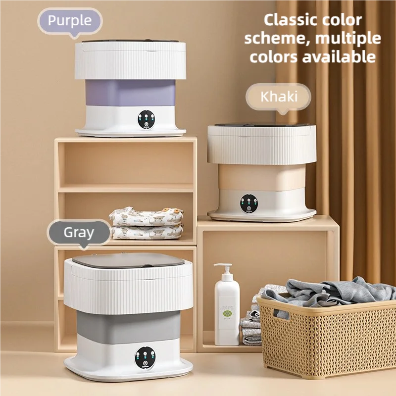 غسالة محمولة قابلة للطي سعة 10 لتر مع وظيفة جافة دوارة مؤقتة للجوارب والملابس الداخلية وتنظيف الملابس الداخلية