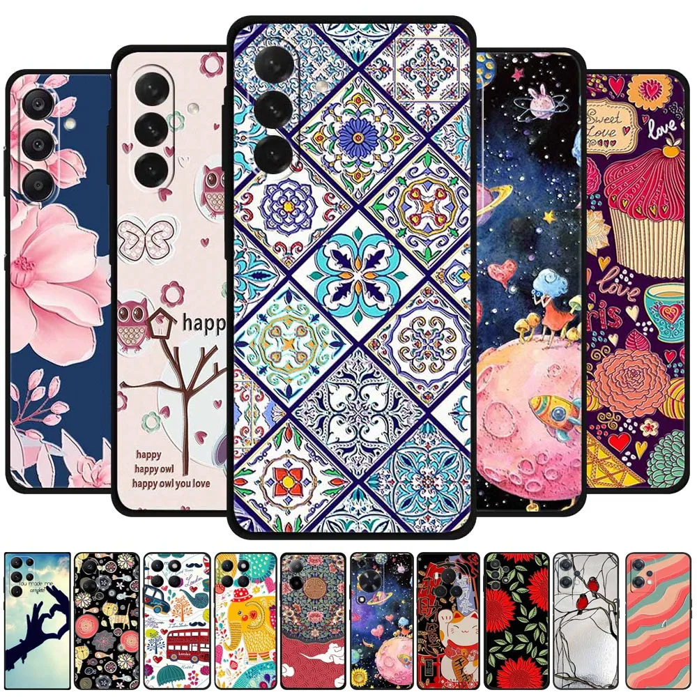 3D Embossed Phone Cases for Samsung Galaxy A56 5G Case Matte Relief Finish Silicone Cover For Galaxy A36 A26 Soft Protector Case