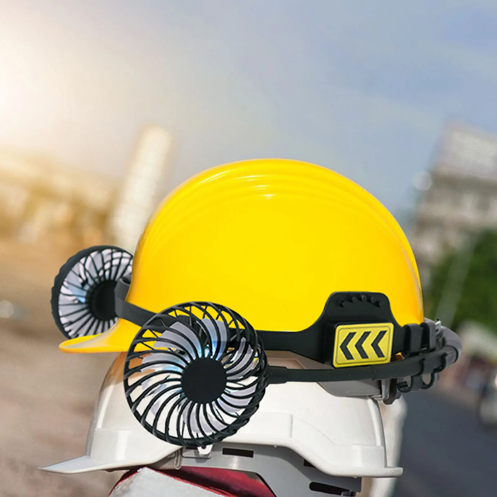 Hard Hat Fan Safety Helmet Fan Strong Wind Summer for Most Caps Style Safety Helmet Portable Fan for Outdoor Activities Supplies