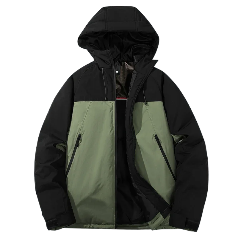

Graphene Windbreaker Fleece Thickened Cotton Padded Jackets Men's Winter Business Casual Warm Windproof Detachable Cap Jackets