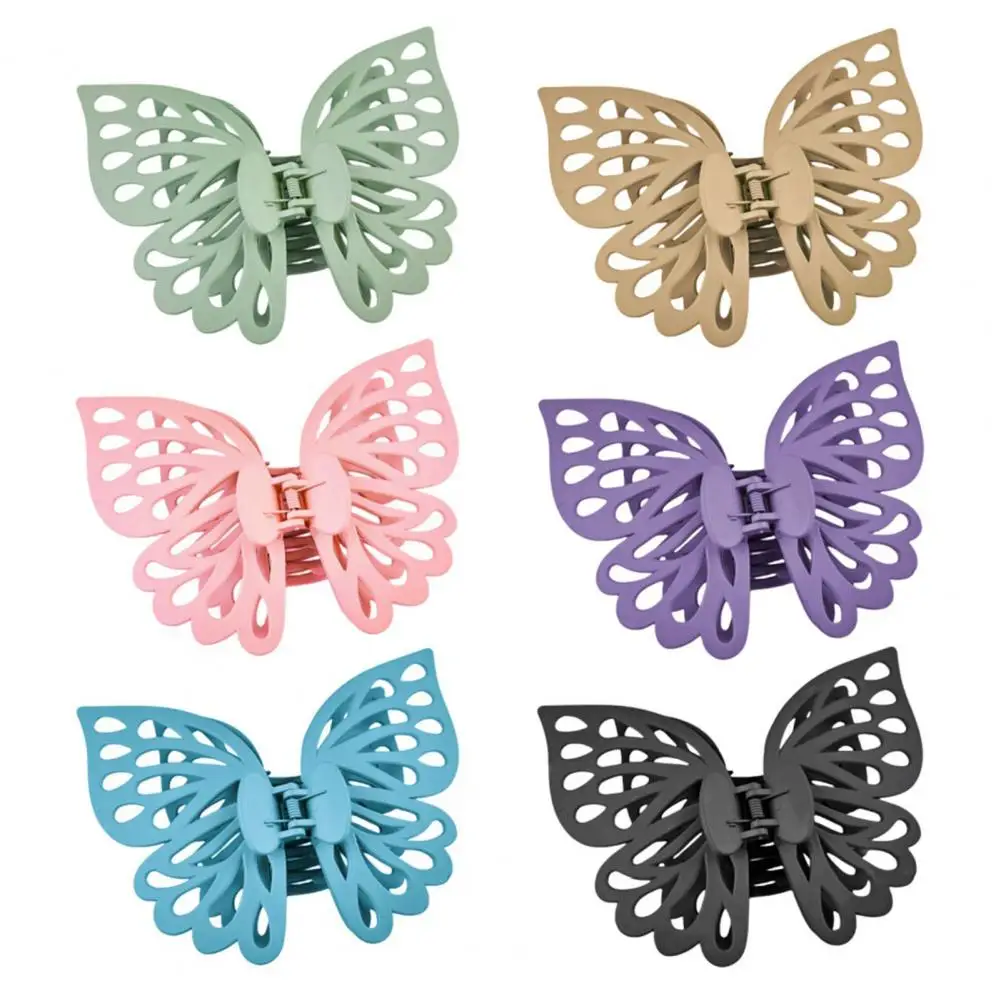 

Ponytail Hair Claw Double-layered Butterflies Shape Hair Claw with Strong Grip Anti-slip Teeth Ponytail Clip Back Head for Women