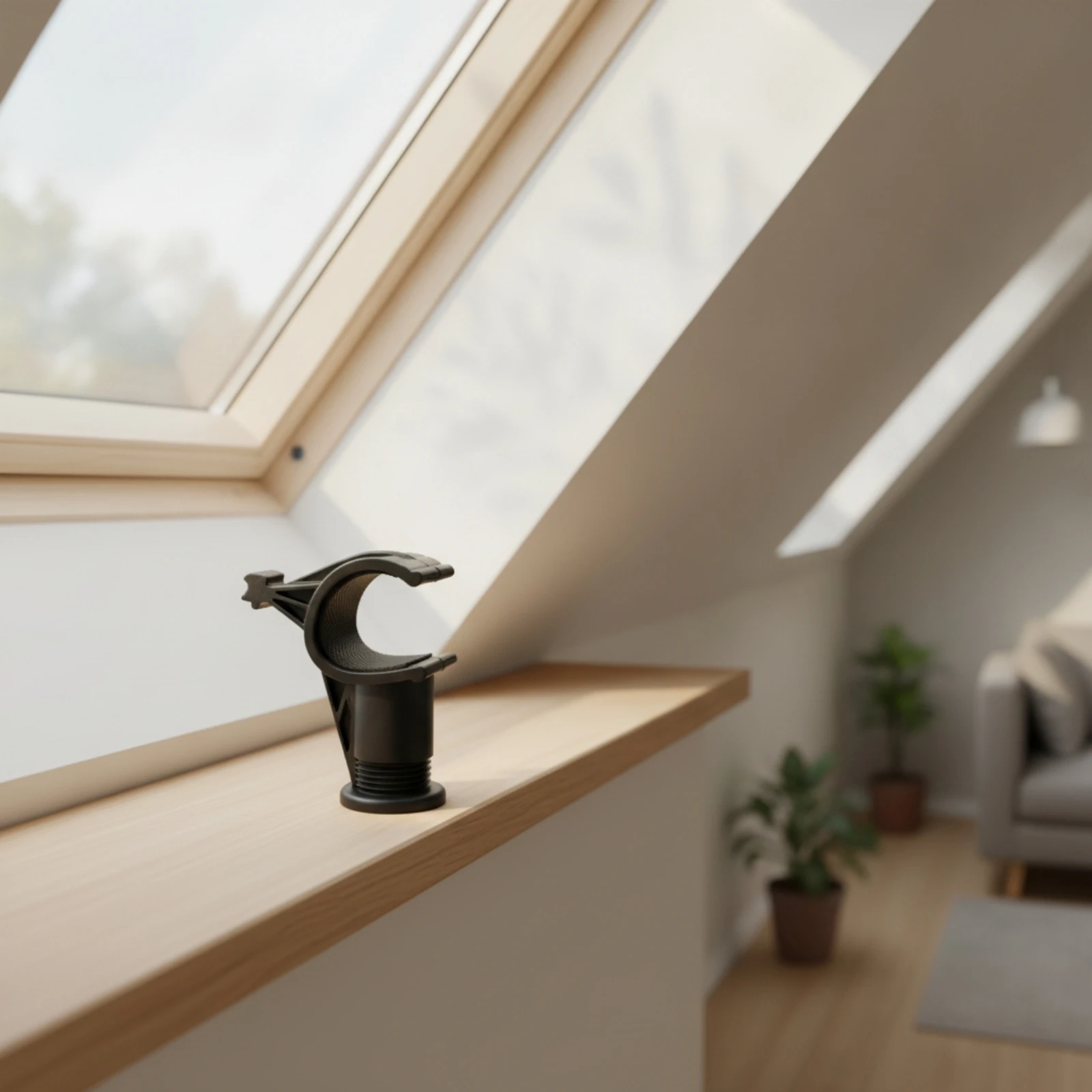 Skylight Opener with Threaded Connection C-Shaped Skylight Hook Hardware Compatible Tool Secure Grip for Homeowners, Attic, Loft