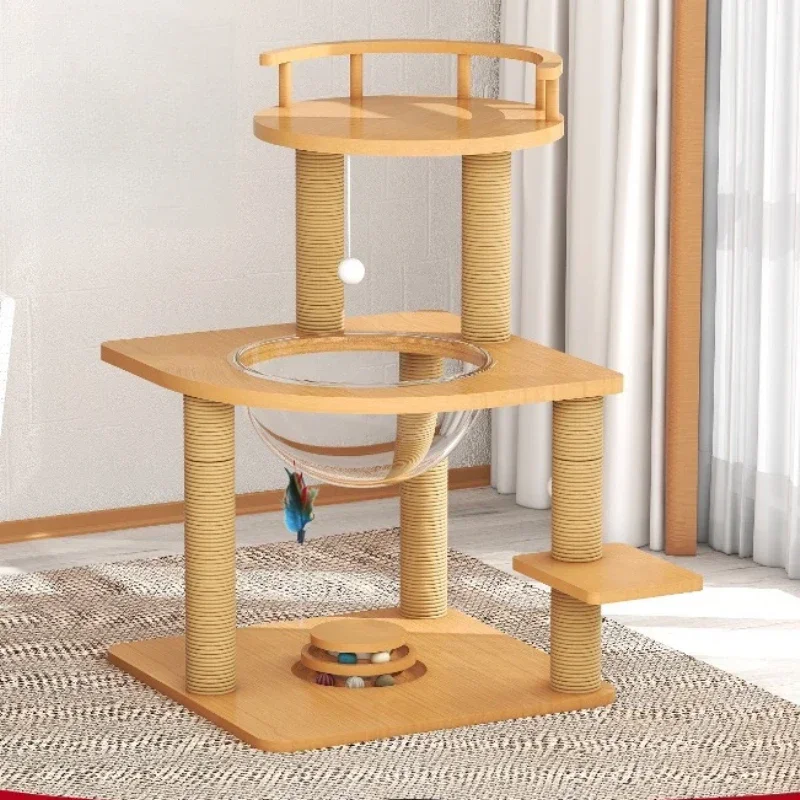 

Рамка для лазанья для кошек, твердая древесина, когтеточка, дизайн, скандинавская оригинальность, кошачий кондоondo, сизалевая веревка, космическая капсула, мебель для кошек FYCT