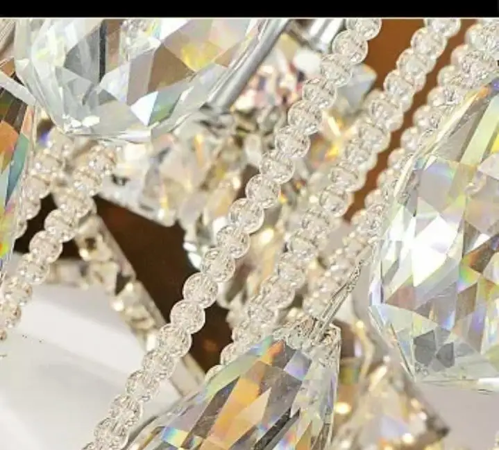 

Modern Remote Control Dimmable Lustre K9 Cristal Stainless Chrome Led Ceiling Chandelier Luxury Foyer Light