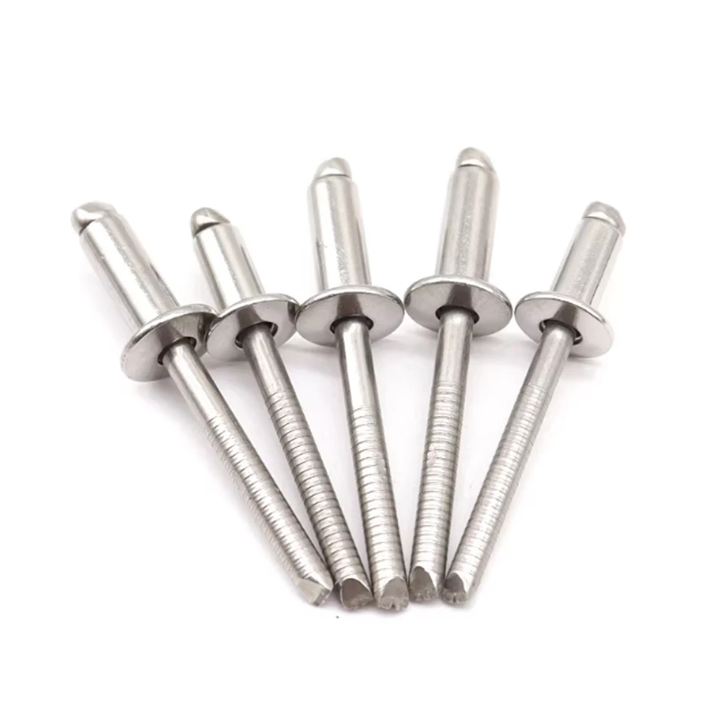304 Stainless Steel Blind Rivets M2.4 M3.2 M4 M5 M6.4 All Steel Round Head Exhaust Pull Nail  Rivets Fasteners Length 4/5/6-30mm
