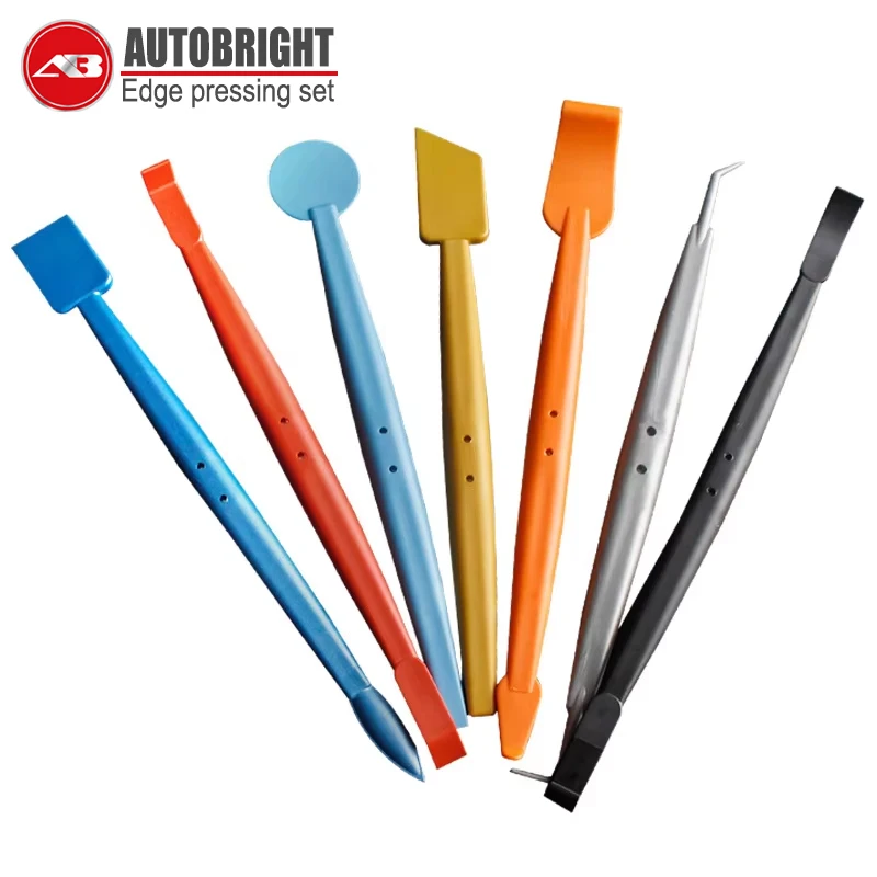 AUTOBRIGHT 7 piece Plastic Car Tinting Tool Set Magnetic Edge Squeegee Multi size Tools Suitable for Vehicle Edges Curves Gaps