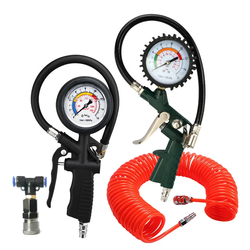 

Air Compressor Accessories Kit Tire Inflation Air Nozzle With Pressure Gauge