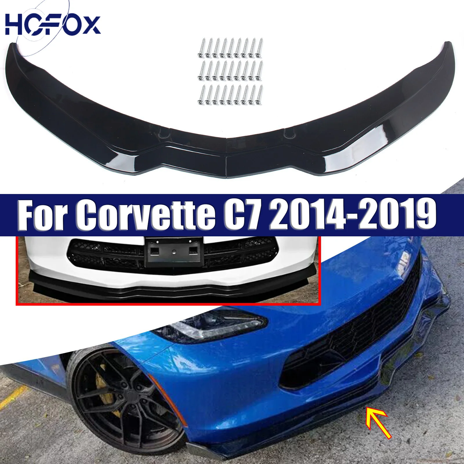 

Передний бампер, разделитель губ, спойлер, диффузор, аксессуары для внешней защиты, комплект для Corvette C7 2014-2019