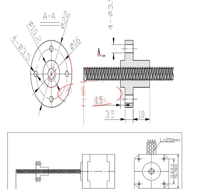 Imagem -04 - Rosca Nema17 Nema23 50300 mm t8 Chumbo mm Parafuso com dc 12-36v 42 57 Motor de Passo para Peças de Impressora 3d Linear do Eixo z Cnc