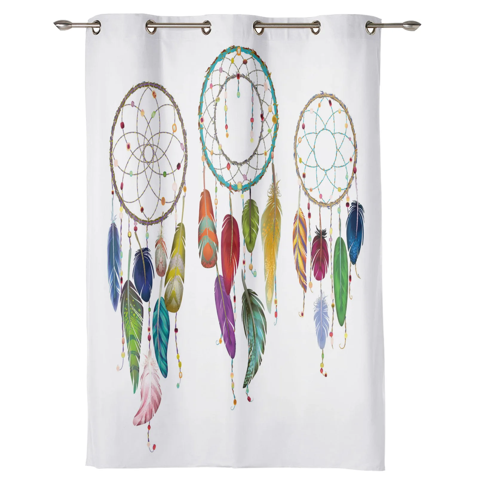 Dream Catcher Colorful Feathers Curtains for Living Room Modern Kitchen Curtain Home Bedroom Window Treatment Blinds