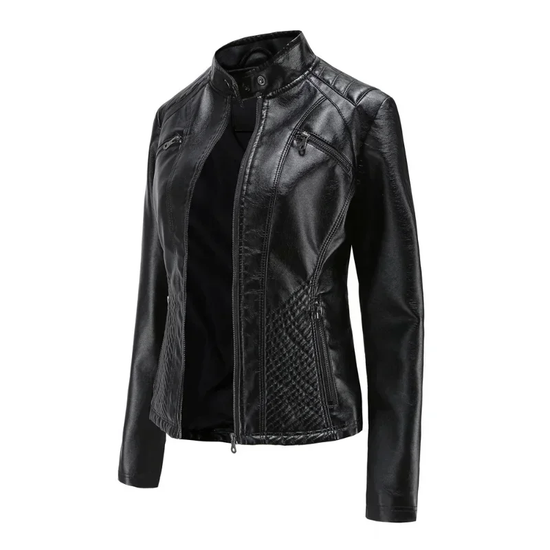 Jaquetas femininas primavera outono inverno motor biker roupas femininas casacos 2025 novas senhoras outwear de couro manga long