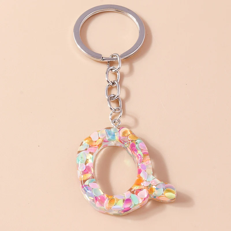 Mode Harz 26 Buchstaben A-Z Alphabet Schlüssel anhänger für Auto Schlüssel Souvenir Geschenke für Frauen Männer Handtasche Anhänger Schlüssel ringe DIY Zubehör – Detail 20