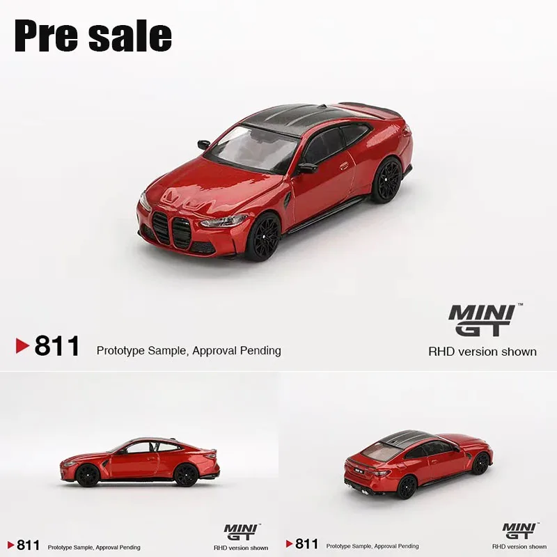 PreSale MINIGT 811 1:64 M4 Competition G82 Sahkir Orange Diecast Model Collection Toys