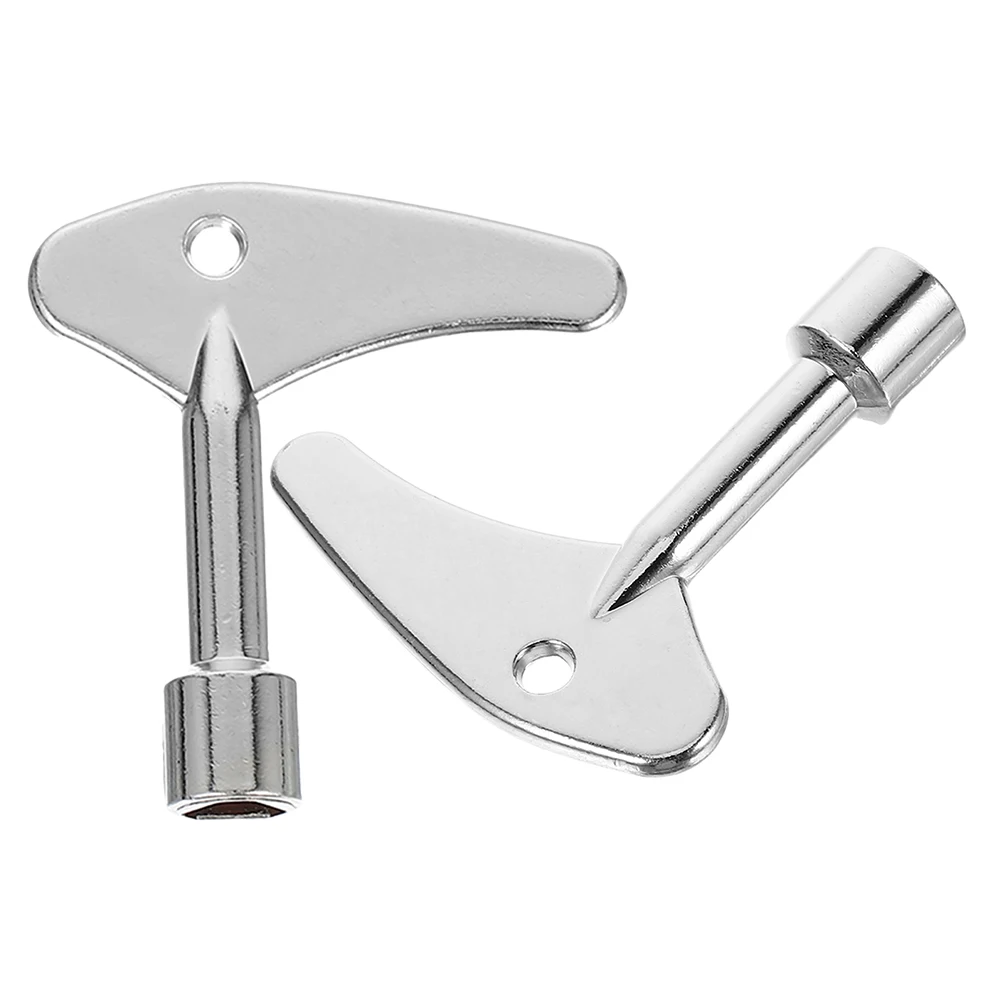 2 pcs Elevator Triangle Key Hall Door Lock Tools Stainless Steel Keys Emergency Release Compatible Various Models Durable Garage