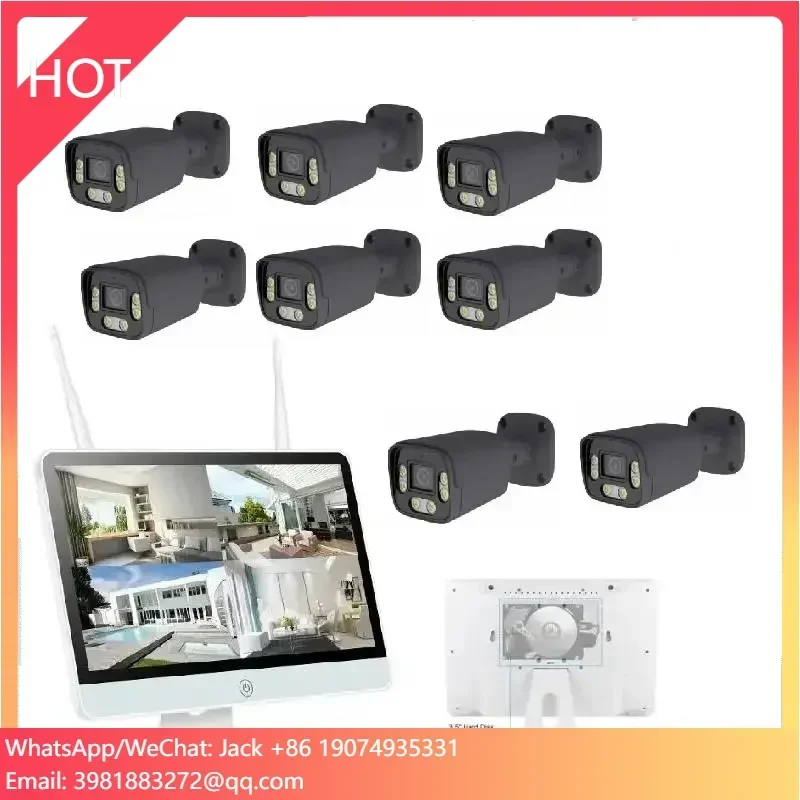 

Комплект видеонаблюдения Eseecloud 8-канальный 5.0 Мп NVR с 15.6-дюймовым монитором, двусторонней аудиосвязью, двойной подсветкой, Wi-Fi, беспроводной, черный — для улицы