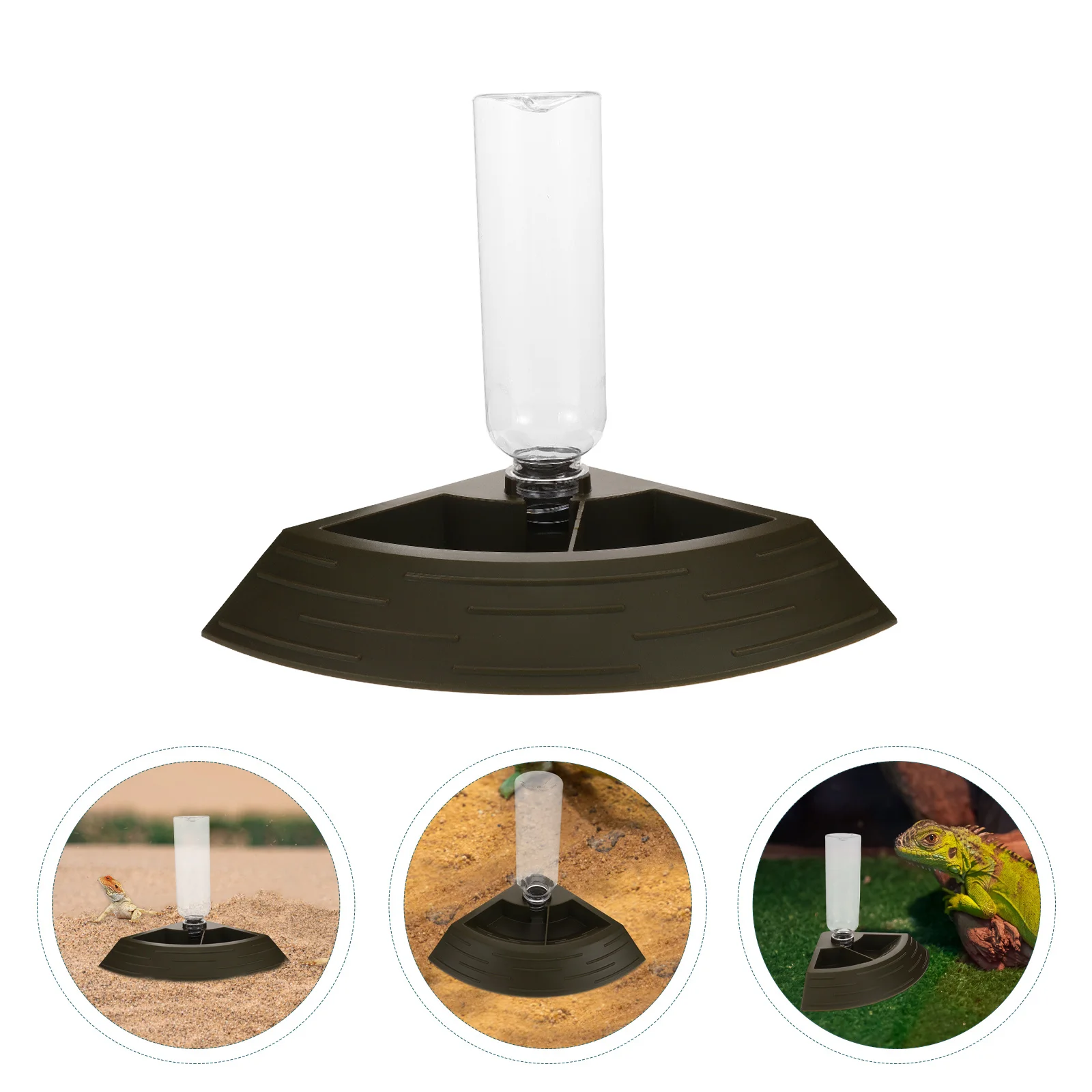 

Bearded Dragon Food Bowl 2-in-1 Triangle Reptile Food Water Dish Plastic Tortoise Gecko Lizard Feeding Bowl Reptile Drinking