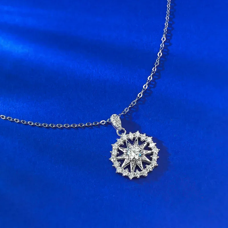 

New S925 sterling silver fashionable and personalized snowflake star necklace, versatile for daily use, Jewelry