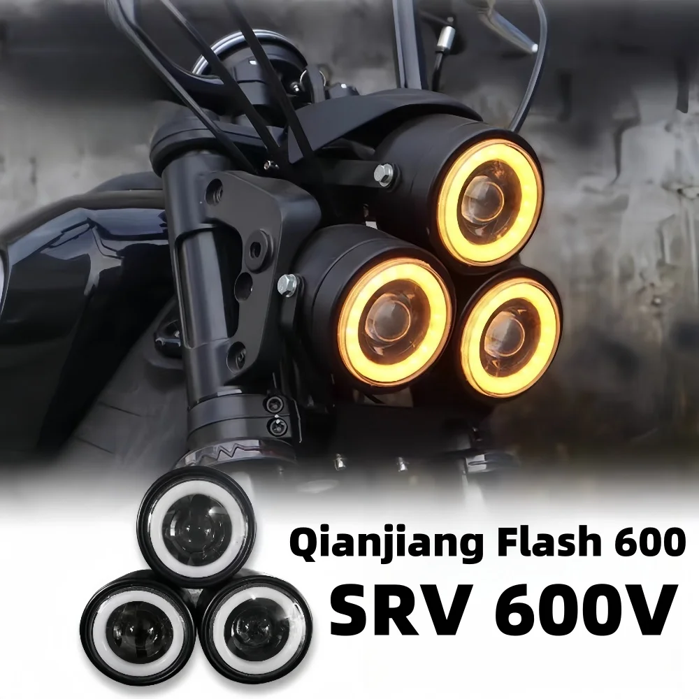 

Подходит для QJMOTOR Flash 600 SRV 600V, крышка фары с тремя глазами, светодиодные супер яркие аксессуары для модификации