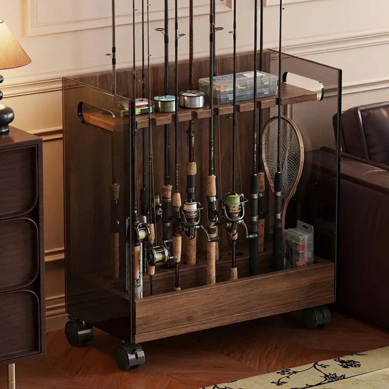 

Fishing Rod Storage Rack Movable Living Room Lure Rod Display Rack Sea Rod Fishing Rod with Reel Storage Rack Fishing Supplies
