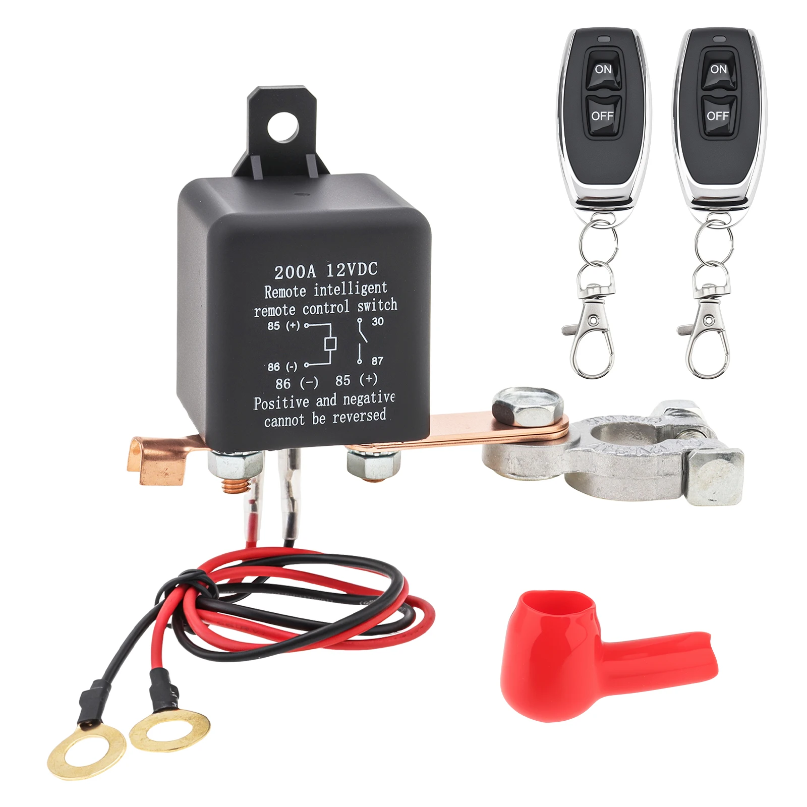 12V Upgrade Prevent Battery Drain Remote Battery Disconnect Switch for Car Truck 250A Instant Start Current Battery Kill Switch