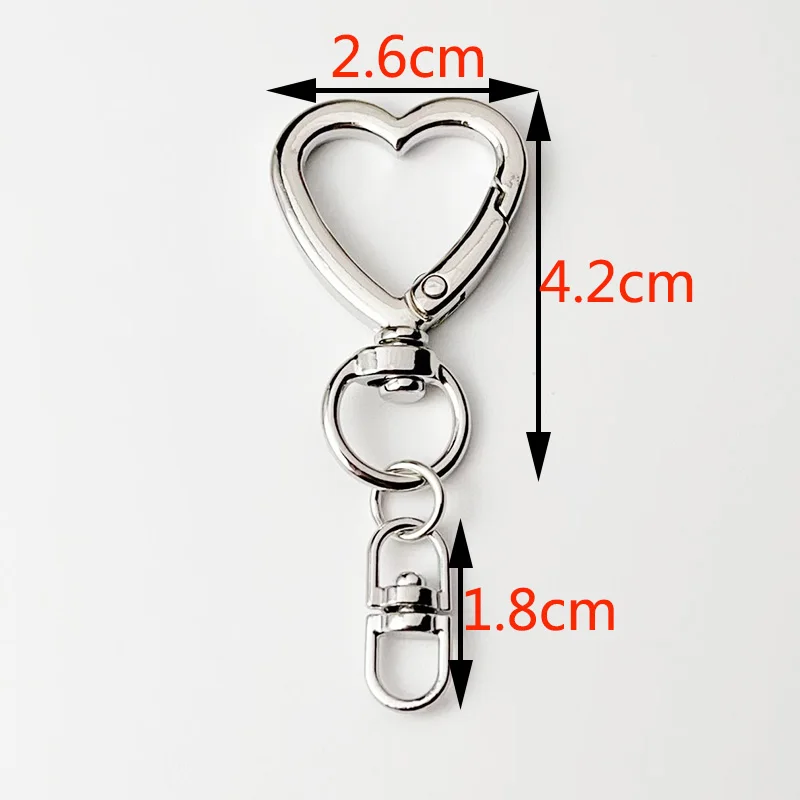 6-12Pcs Metall Herzförmigen Verschluss Zink-legierung Liebe Schlüsselbund Haken Schnalle Auswurf Schnalle DIY Tasche Spielzeug anhänger Anschluss Zubehör – Detail 5